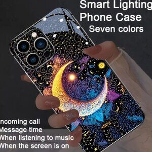 Samsung Galaxy S24 Moon and Star Lighted LED Phone Case Flashes Seven Colors NWT